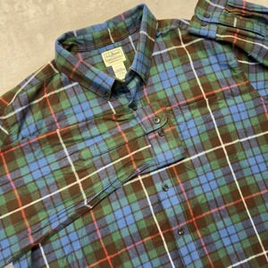 LL Bean‎ Shirt Men's XL Tall Scotch Plaid Flannel Plaid Button Down Long Sleeve
